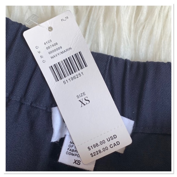 NWT Anthropologie Velvet By Graham & Spencer Coulette Cotton Pants Blue Size XS - Picture 7 of 8
